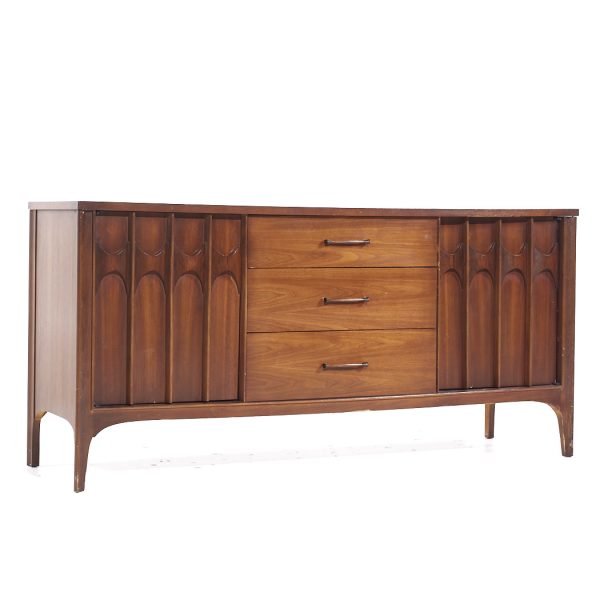 Kent Coffey Perspecta Mid Century Walnut and Rosewood Credenza