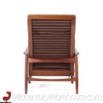 Kofod Larsen for Selig Mid Century Danish Walnut High Back Lounge Chair and Ottoman