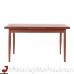 Kurt Ostervig Style Mid Century Teak Hidden Leaf Dining Table