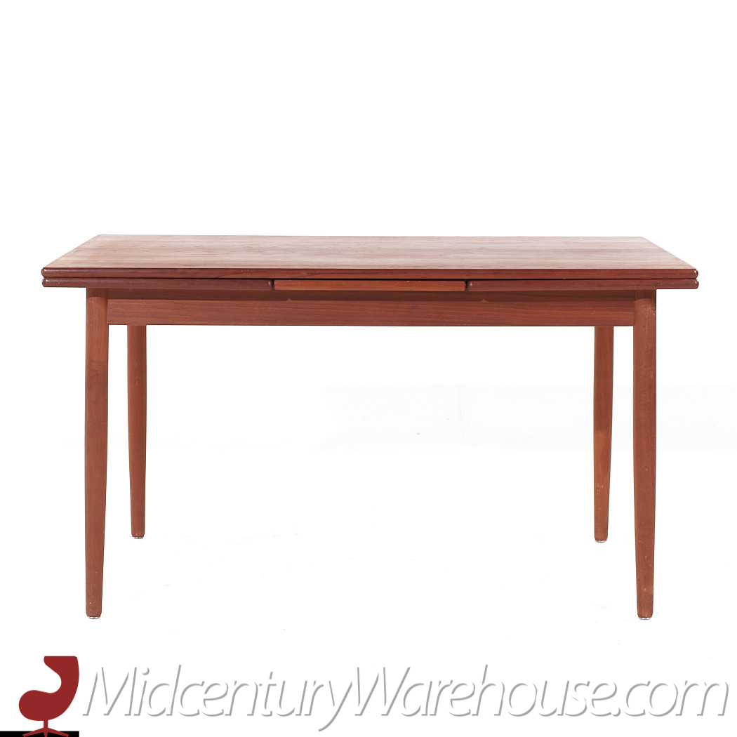 Kurt Ostervig Style Mid Century Teak Hidden Leaf Dining Table