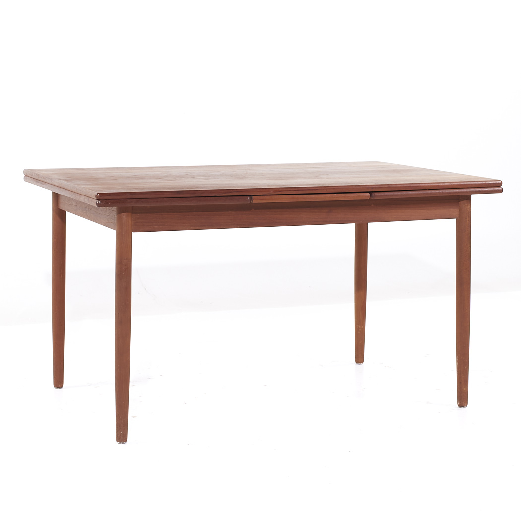 Kurt Ostervig Style Mid Century Teak Hidden Leaf Dining Table