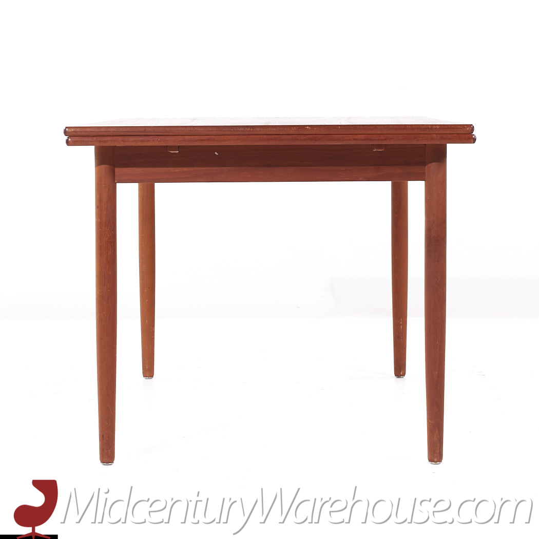 Kurt Ostervig Style Mid Century Teak Hidden Leaf Dining Table