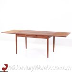 Kurt Ostervig Style Mid Century Teak Hidden Leaf Dining Table