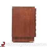 Lane Brutalist Mid Century Walnut Lowboy Dresser