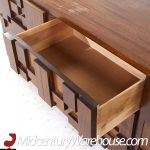 Lane Staccato Mid Century Brutalist Walnut Lowboy Dresser