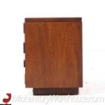 Lane Staccato Mid Century Brutalist Walnut Nightstands - Pair