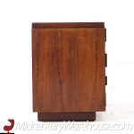 Lane Staccato Mid Century Brutalist Walnut Nightstands - Pair