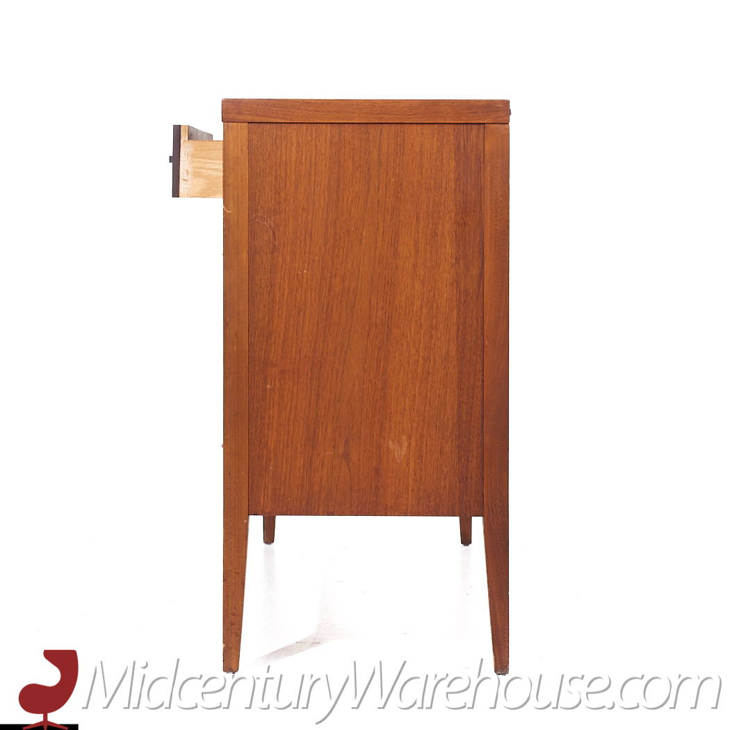 Lane Tuxedo Mid Century Walnut Credenza and Hutch