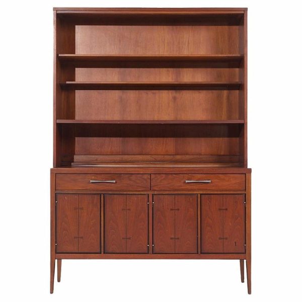 lane tuxedo mid century walnut credenza and hutch