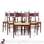 Lane Tuxedo Mid Century Walnut Dining Chairs - Set of 6