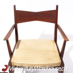 Lane Tuxedo Mid Century Walnut Dining Chairs - Set of 6