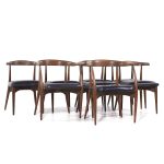 Lawrence Peabody Mid Century Walnut Dining Chairs - Set of 8