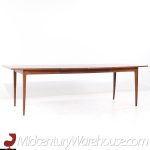 Merton Gershun for American of Martinsville Mid Century Walnut Expanding Dining Table with 2 Leaves