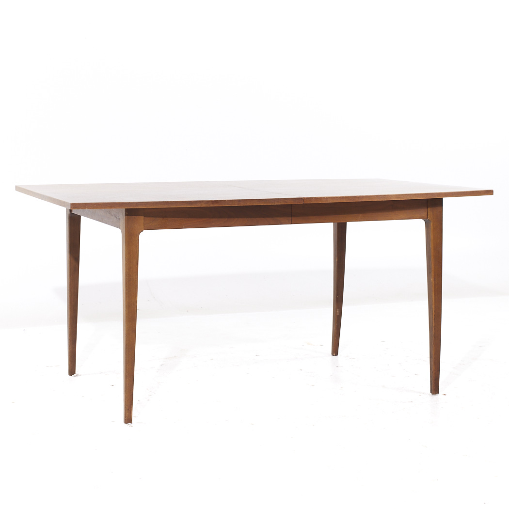 Merton Gershun for American of Martinsville Mid Century Walnut Expanding Dining Table with 2 Leaves