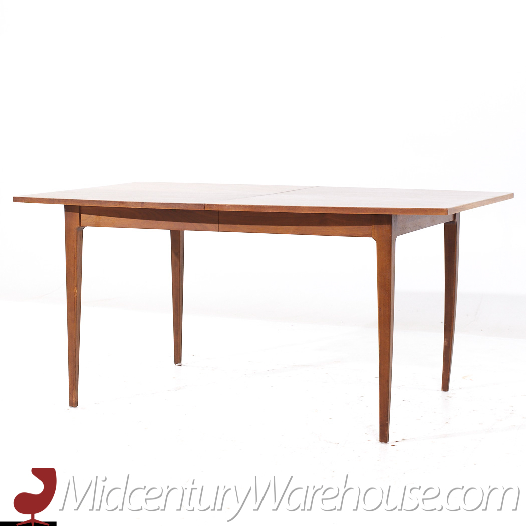 Merton Gershun for American of Martinsville Mid Century Walnut Expanding Dining Table with 2 Leaves