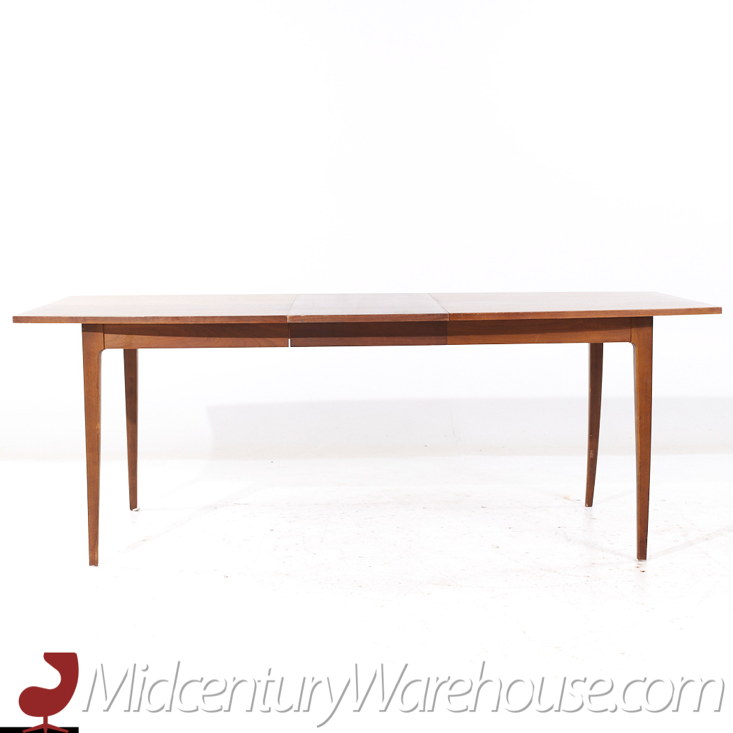 Merton Gershun for American of Martinsville Mid Century Walnut Expanding Dining Table with 2 Leaves