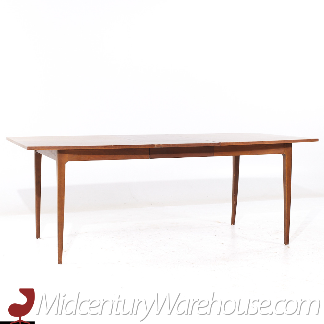 Merton Gershun for American of Martinsville Mid Century Walnut Expanding Dining Table with 2 Leaves