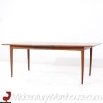 Merton Gershun for American of Martinsville Mid Century Walnut Expanding Dining Table with 2 Leaves