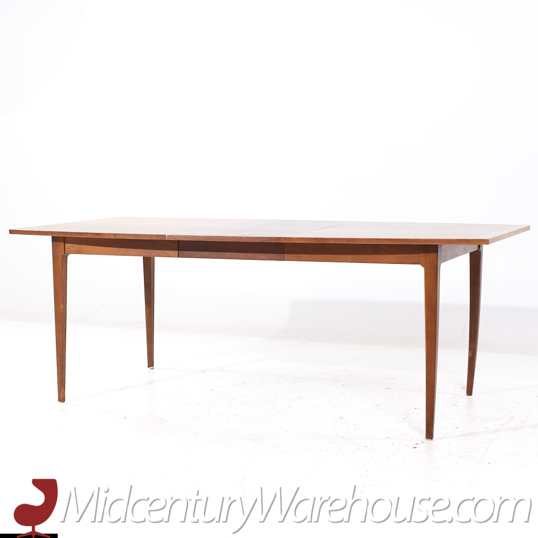 Merton Gershun for American of Martinsville Mid Century Walnut Expanding Dining Table with 2 Leaves