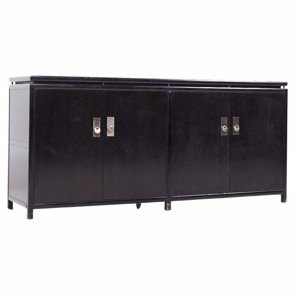 michael taylor for baker far east mid century ebonized credenza