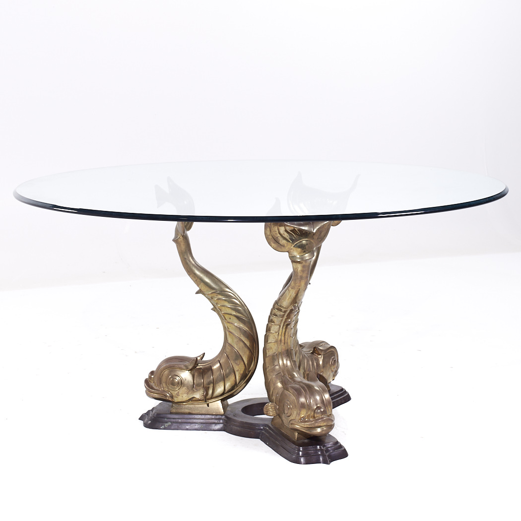 Mid Century Brass Koi Dining Table