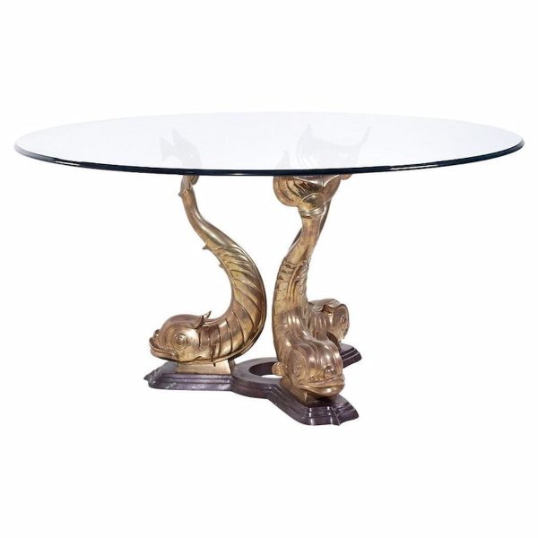 mid century brass koi dining table