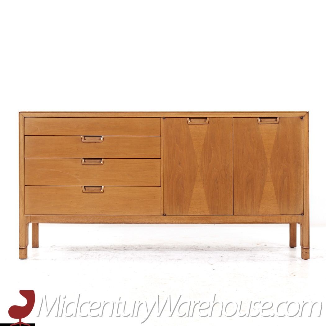 Mount Airy Janus Mid Century Walnut Credenza and Hutch