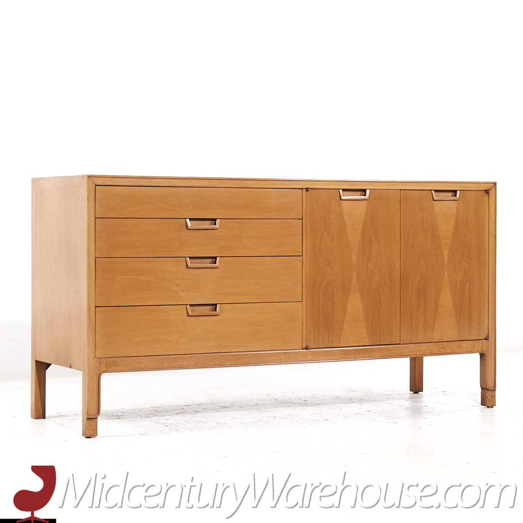 Mount Airy Janus Mid Century Walnut Credenza and Hutch