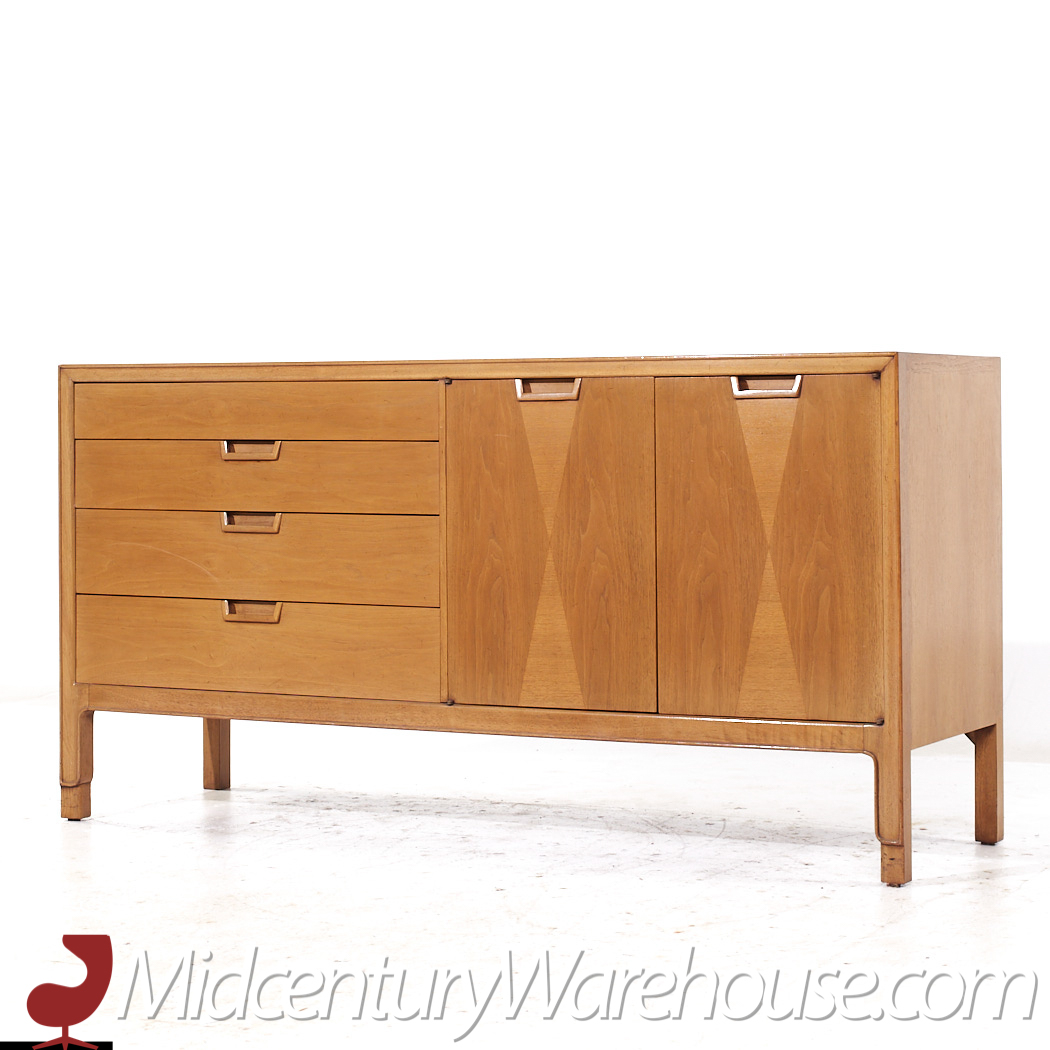 Mount Airy Janus Mid Century Walnut Credenza and Hutch