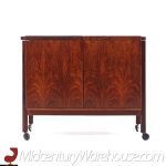 Niels Erik Glasdam Jensen Mid Century Danish Rosewood Expanding Bar Cart