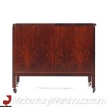 Niels Erik Glasdam Jensen Mid Century Danish Rosewood Expanding Bar Cart