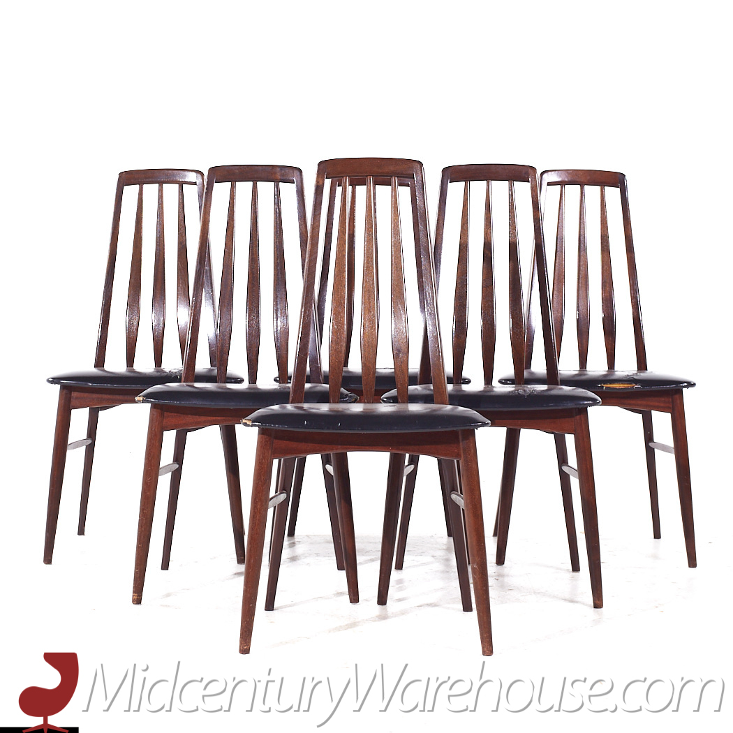 Niels Koefoed Eva Mid Century Danish Rosewood Dining Chairs - Set of 6