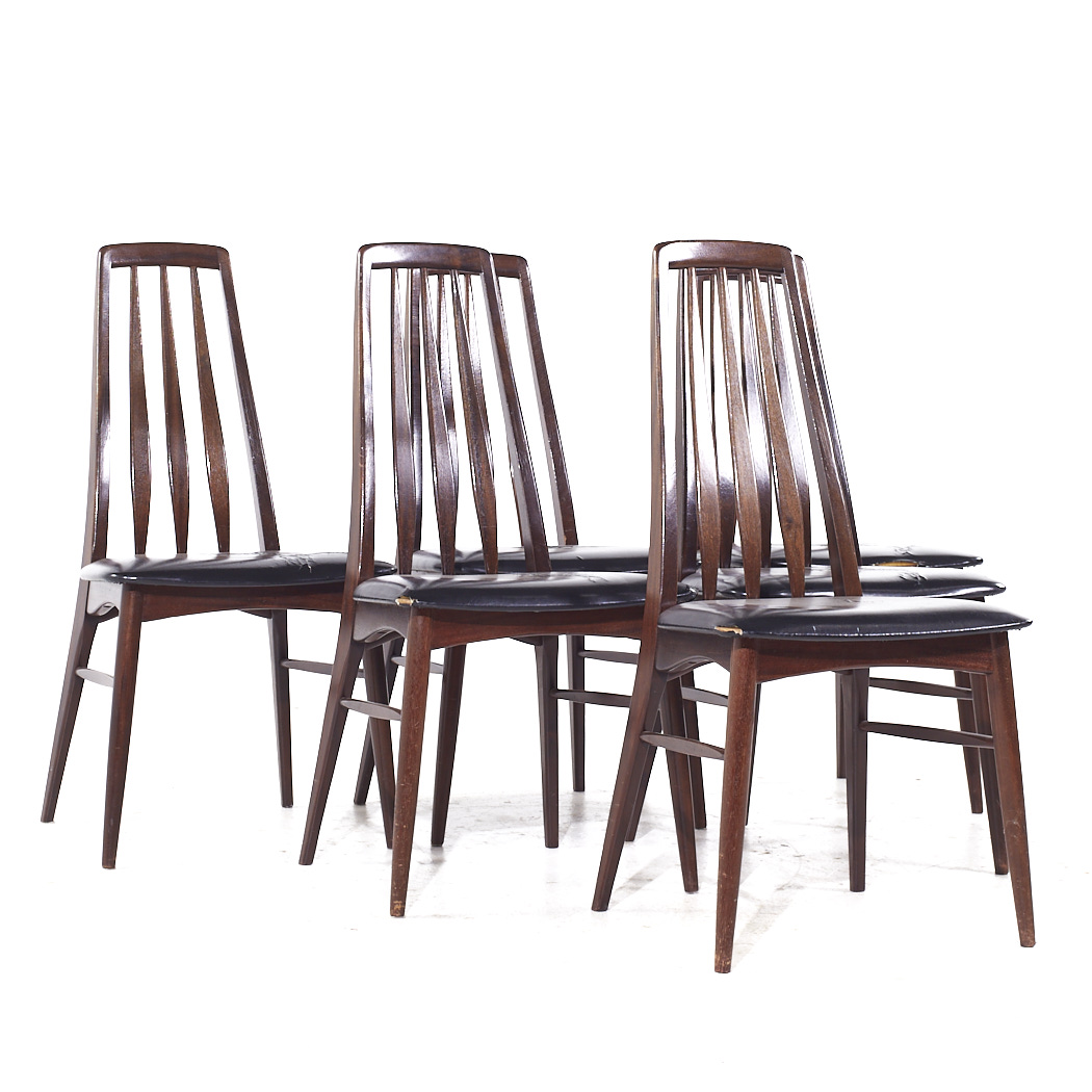 Niels Koefoed Eva Mid Century Danish Rosewood Dining Chairs - Set of 6