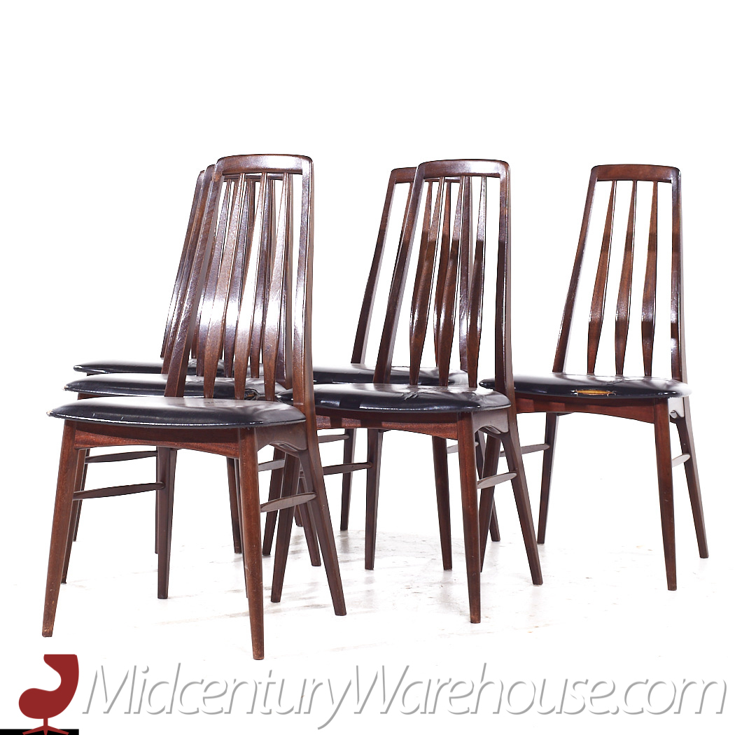 Niels Koefoed Eva Mid Century Danish Rosewood Dining Chairs - Set of 6