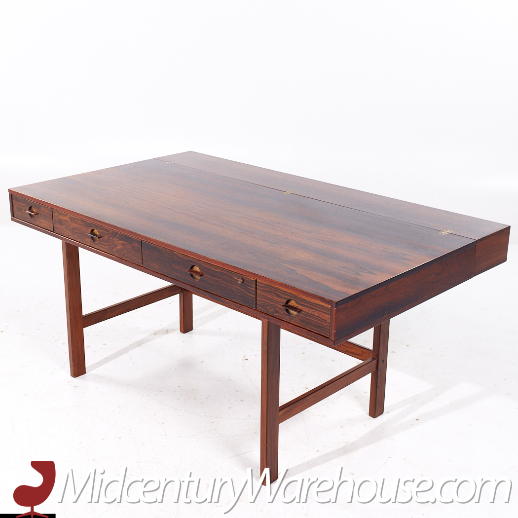 Peter Lovig Mid Century Danish Rosewood Flip Top Desk