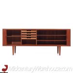 Svend Aage Larsen Mid Century Teak Tambour Door Credenza