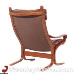 Westnofa Siesta Mid Century Bentwood and Leather Lounge Chairs and Ottoman