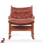 Westnofa Siesta Mid Century Bentwood and Leather Lounge Chairs and Ottoman