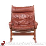 Westnofa Siesta Mid Century Bentwood and Leather Lounge Chairs and Ottoman