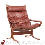 Westnofa Siesta Mid Century Bentwood and Leather Lounge Chairs and Ottoman