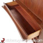 Young Manufacturing Mid Century Walnut Curved Front Highboy Dresser