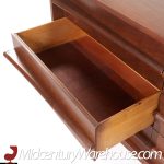 Young Manufacturing Mid Century Walnut Curved Front Lowboy Dresser