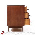 Young Manufacturing Mid Century Walnut Curved Front Lowboy Dresser