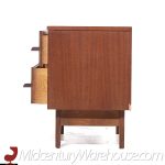 Young Manufacturing Mid Century Walnut Curved Front Nightstands