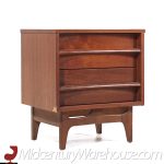 Young Manufacturing Mid Century Walnut Curved Front Nightstands