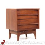 Young Manufacturing Mid Century Walnut Curved Nightstands - Pair