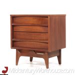 Young Manufacturing Mid Century Walnut Curved Nightstands - Pair