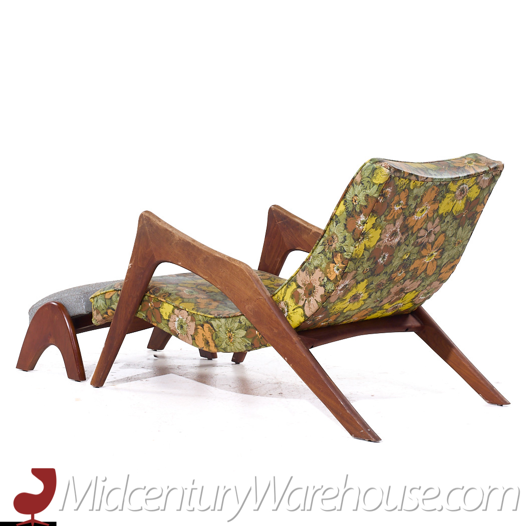 Adrian Pearsall Mid Century Grasshopper Chair with Ottoman