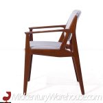 Arne Vodder for Sibast Elle and Ella Mid Century Teak Side and Captains Dining Chairs - Set of 6