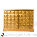 Barbara Barry for Baker Mid Century Gold Leaf Cabinet Credenza